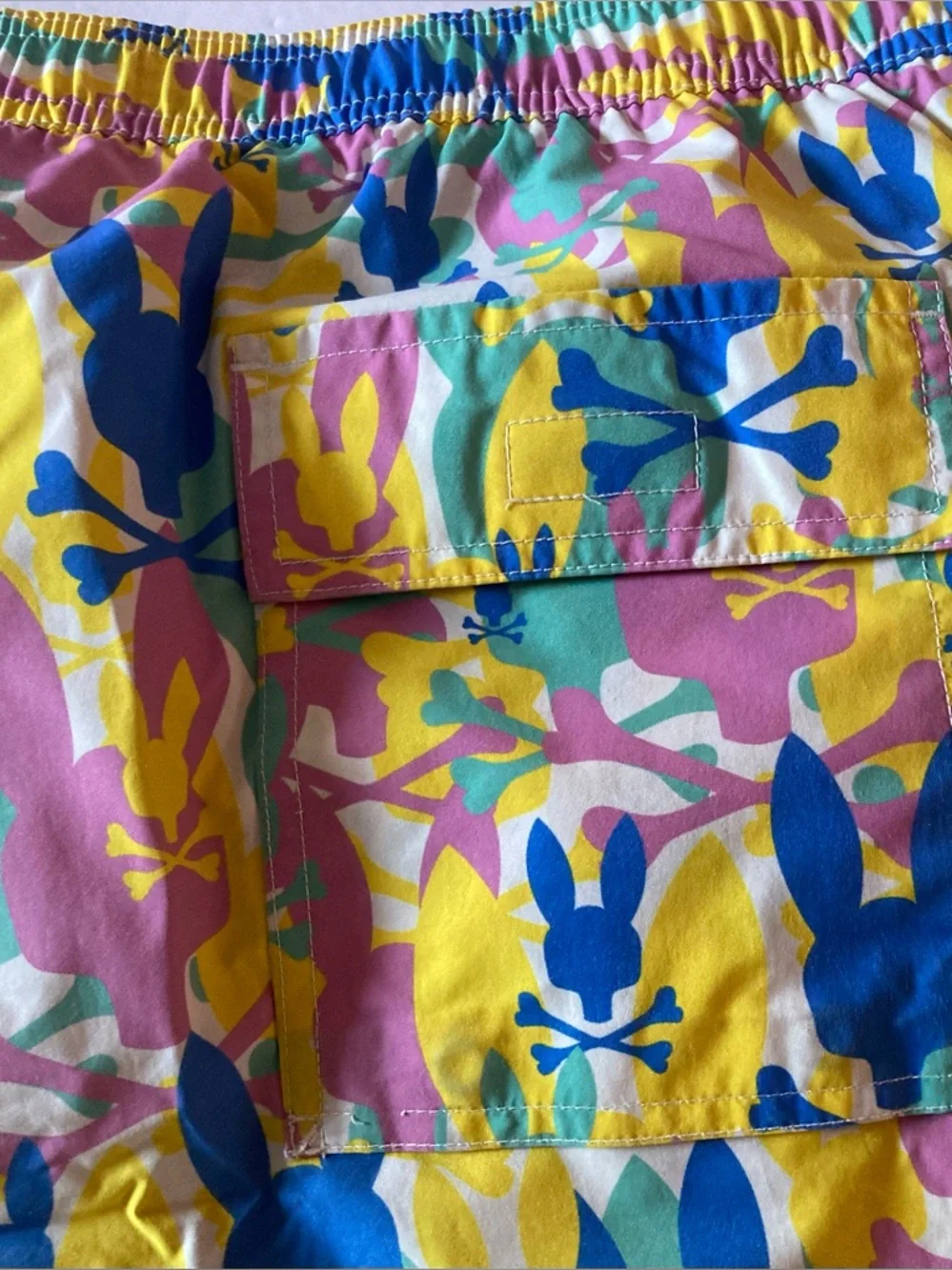 Psycho Bunny SZ XXL Yellow Multi-Color Swim Shorts
